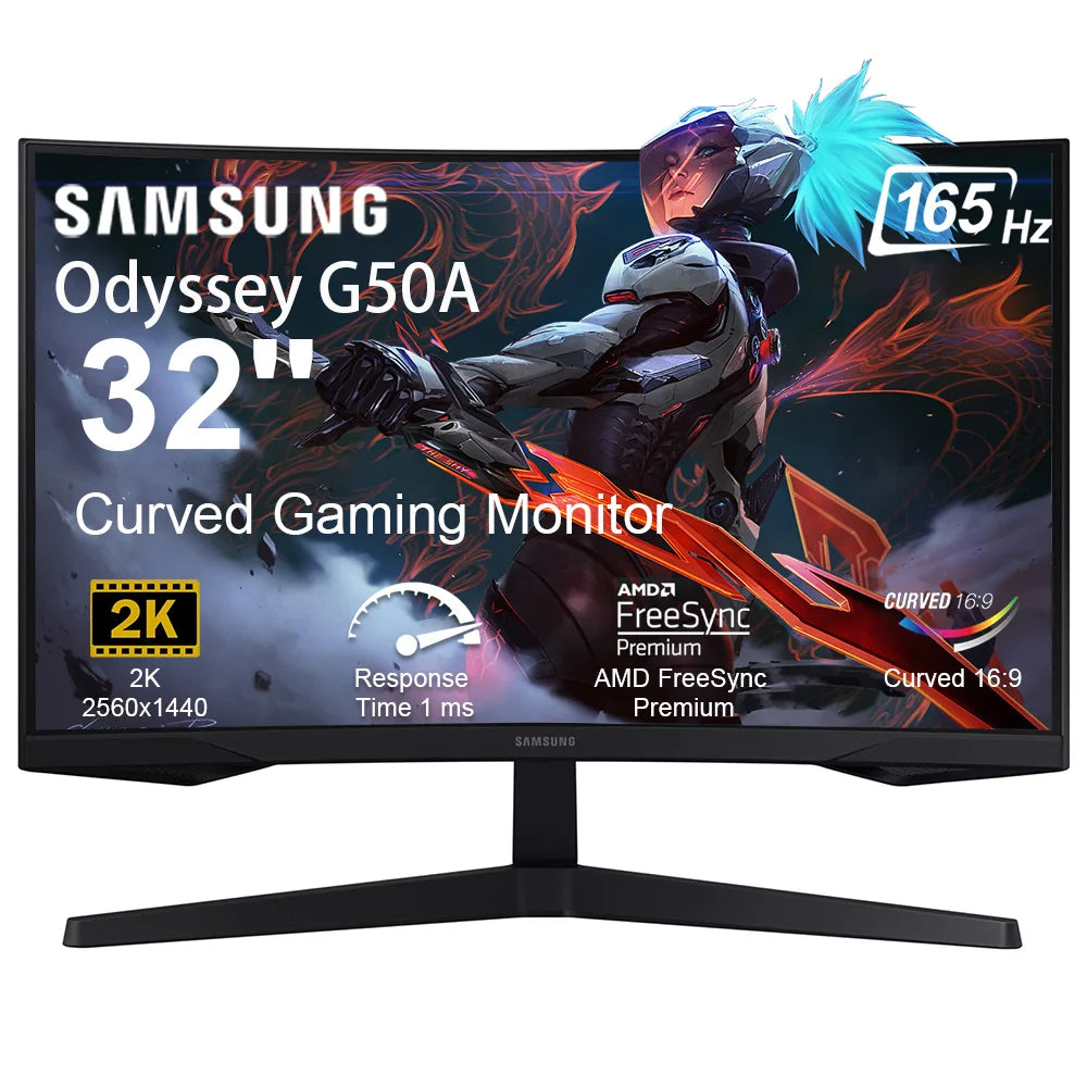Samsung Odyssey G550A Curved Gaming Monitor QHD 165Hz FreeSync HDR