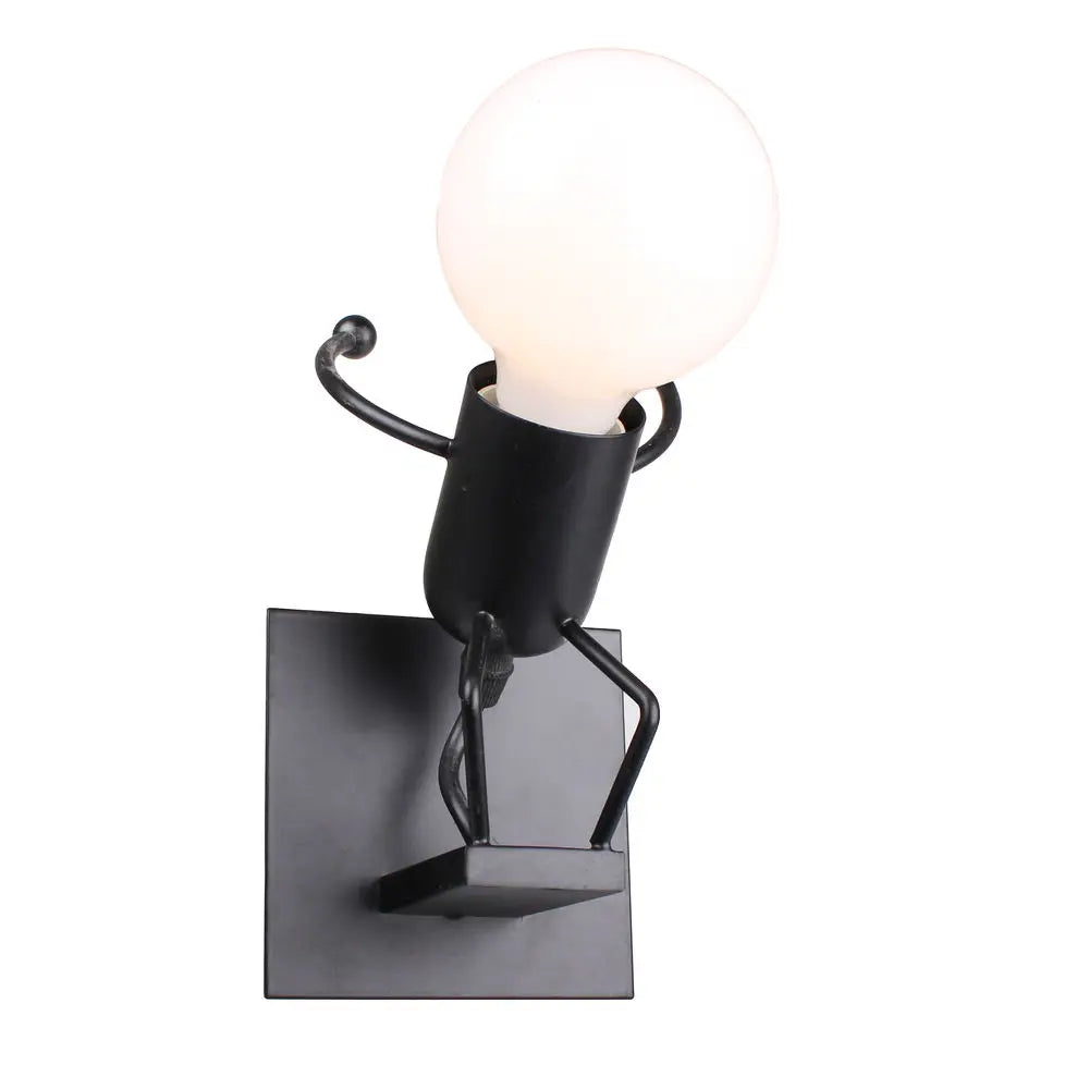 Humanoid Creative Wall Light Indoor Wall Lamp E27 LED Modern Wall Sconce Light Art Decor Iron for Bedroom Children Room Kitchen