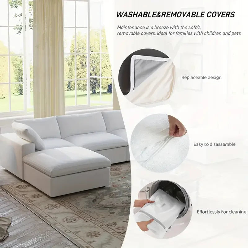 SdorensCN Modular Cloud U Shaped Sofa With Ottomans