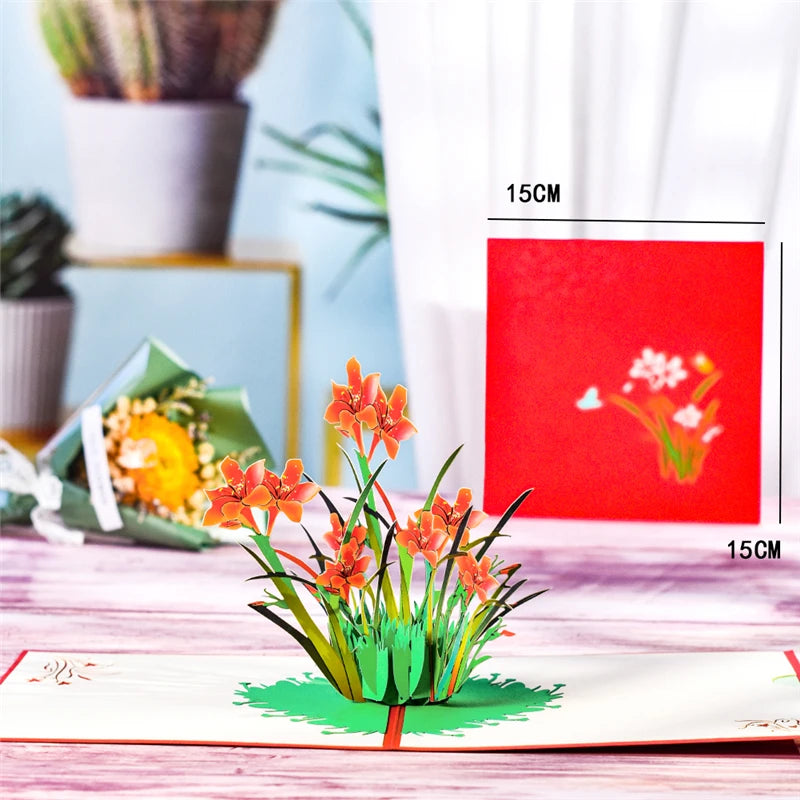 Magic Ants Pop Up Flower Card Flora 3D Greeting Card