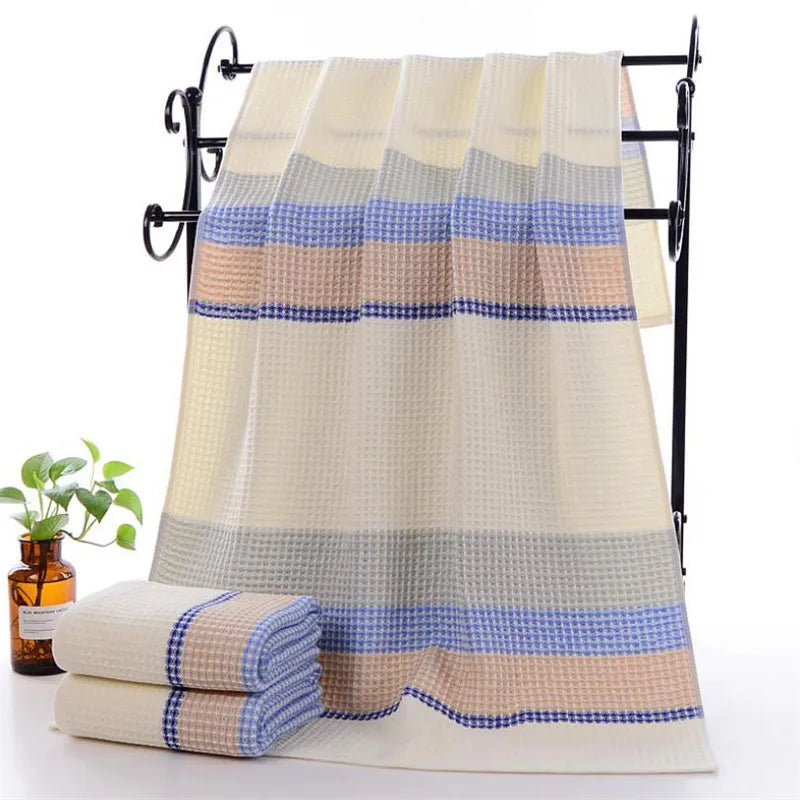 High Quality Cotton Waffle Bath Towels Soft Absorbent Walf Checks Face Hand Towel Household Adult Kids Bathroom Towel Sets