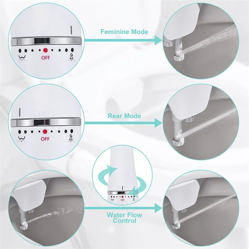 SAMODRA Slim Bidet Seat Attachment Adjustable Pressure