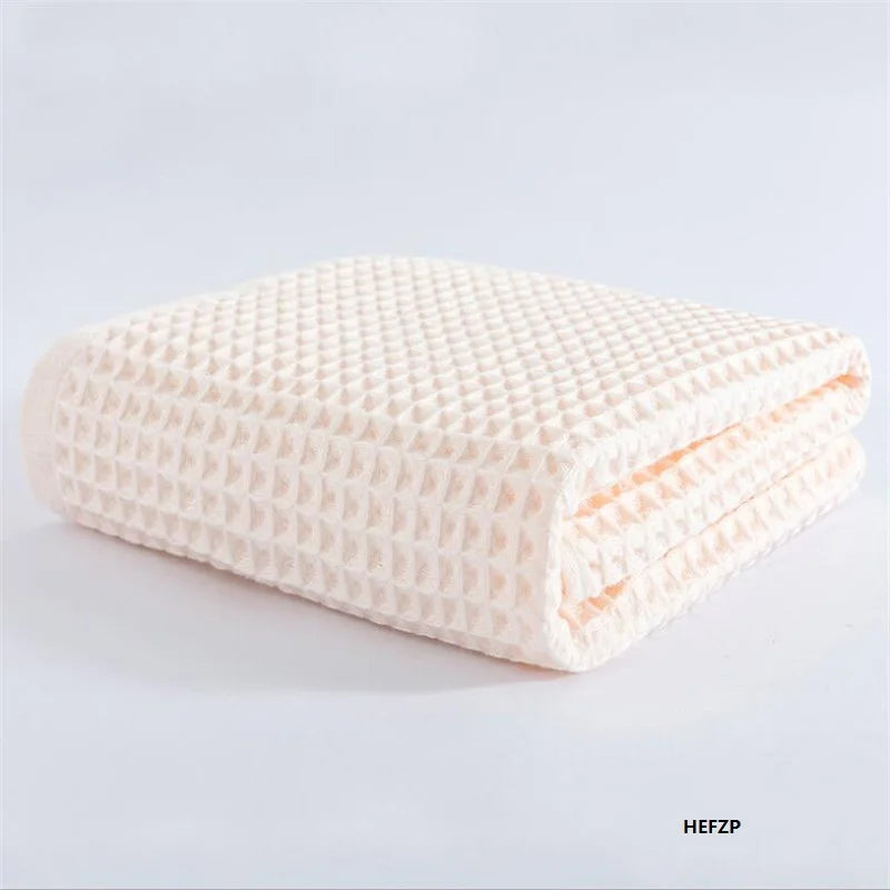 High Quality Cotton Waffle Bath Towels Soft Absorbent Walf Checks Face Hand Towel Household Adult Kids Bathroom Towel Sets