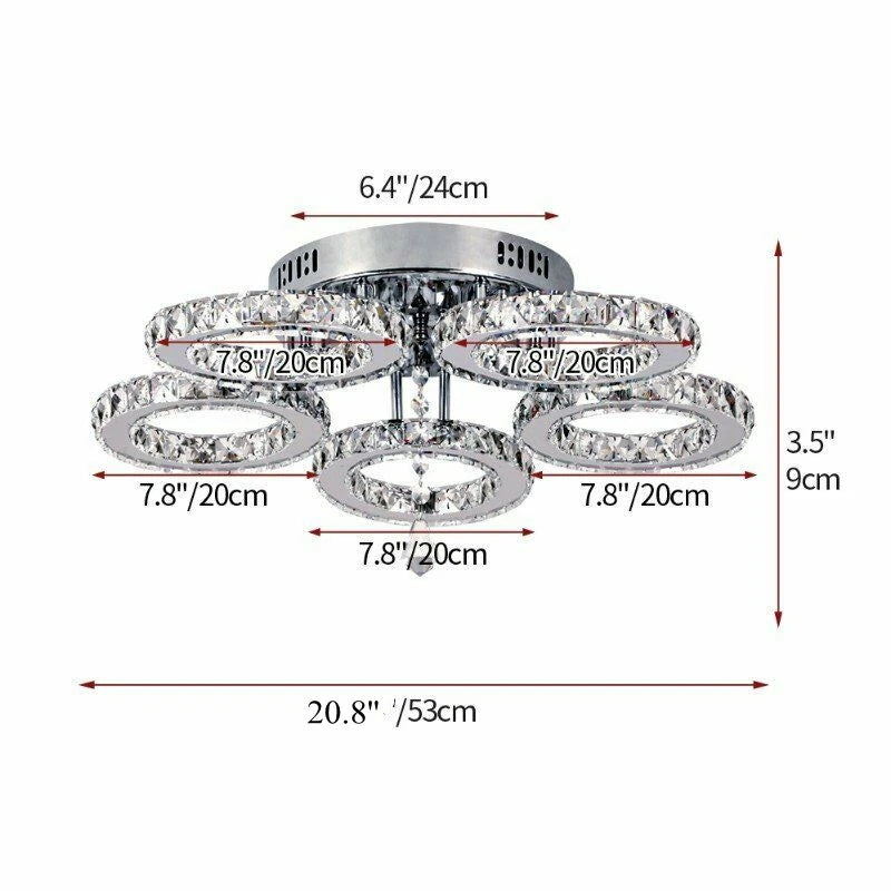 Modern Led Chandelier K9 Crystal Ceiling Lamp Fixture Bedroom Living Dining Room Pendant Light Lustres Home Decor Plafonnier Lum