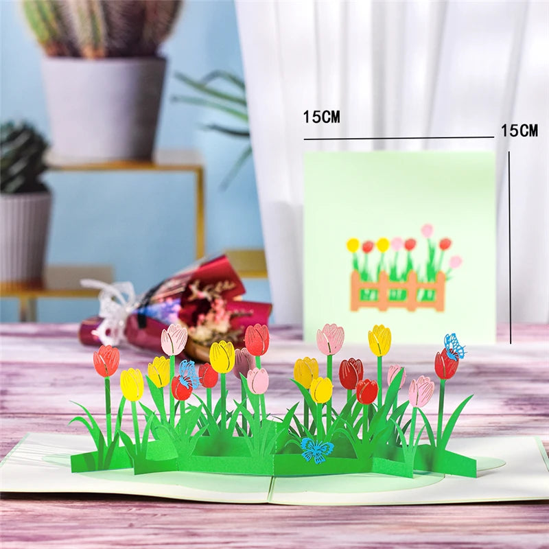 Magic Ants Pop Up Flower Card Flora 3D Greeting Card