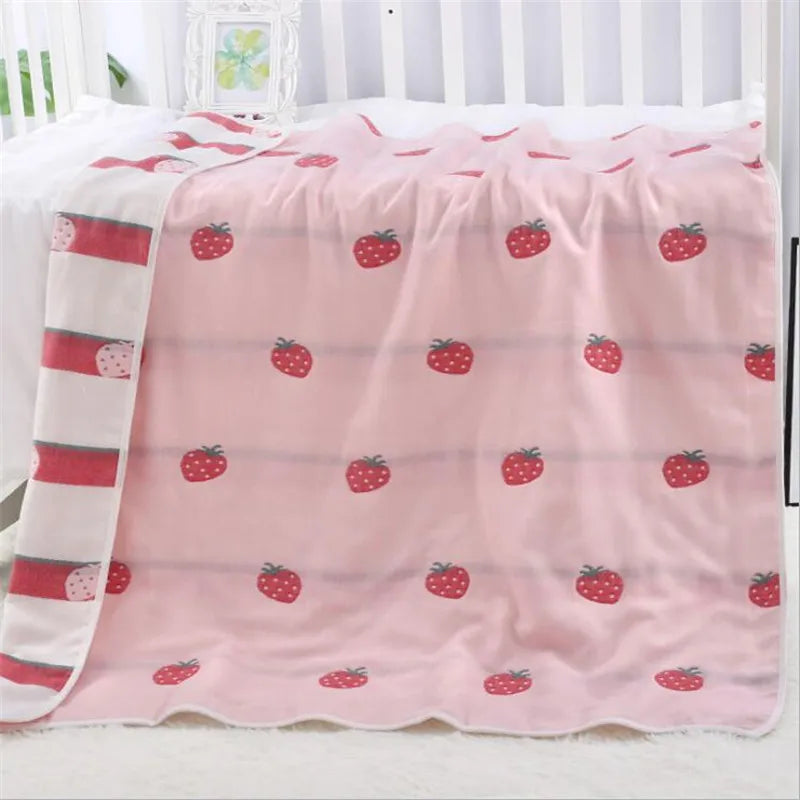 Muslin Baby Blankets Children 6 layers Gauze Cotton Soft Quilt Newborn Infant Swaddle Towel Kids Bath Towel 110*110cm