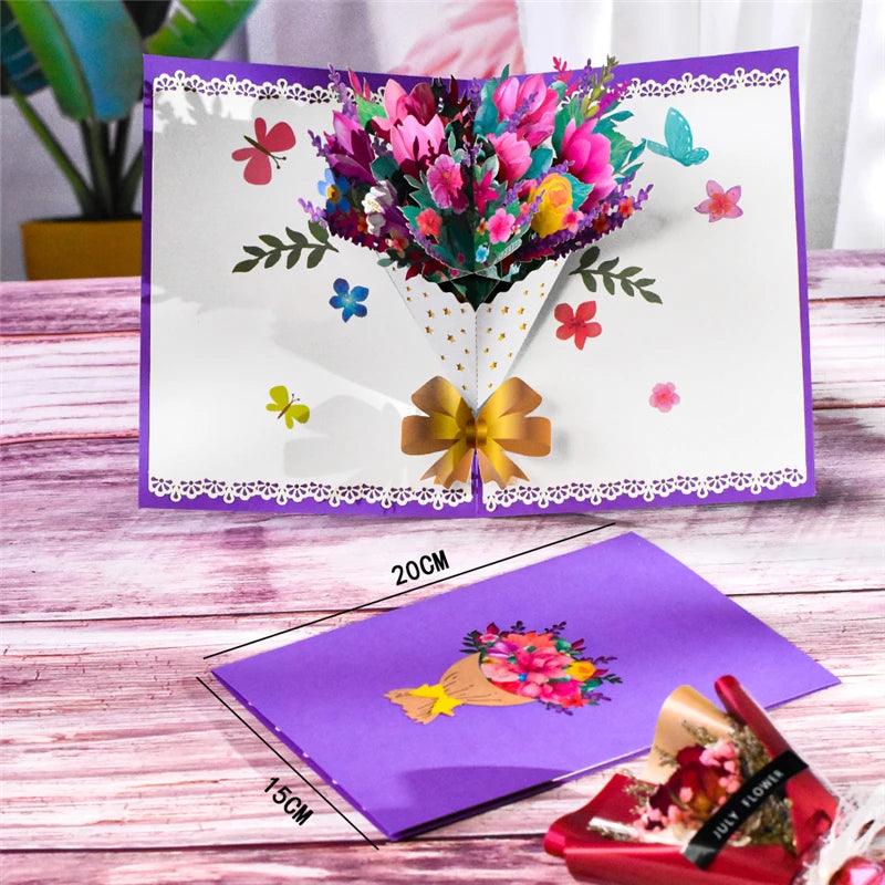 Magic Ants Pop Up Flower Card Flora 3D Greeting Card