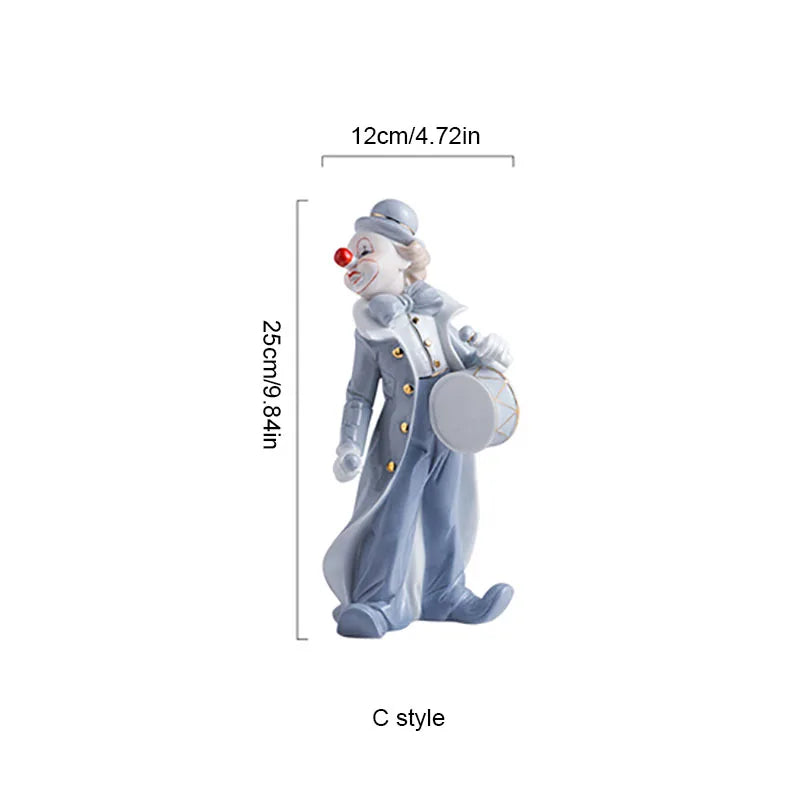 Nordic Ins Retro Circus Clown Ornaments Funny Comedy Ceramic Character Statue Home Decoration Kid Room Christmas Halloween Decor