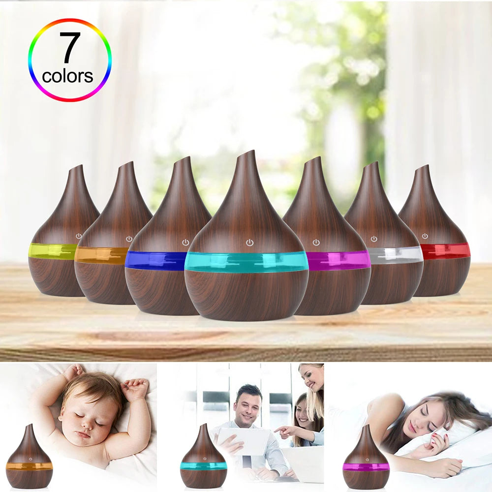 Thankshare Ultrasonic Wood Humidifier Aromatherapy Diffuser For Home