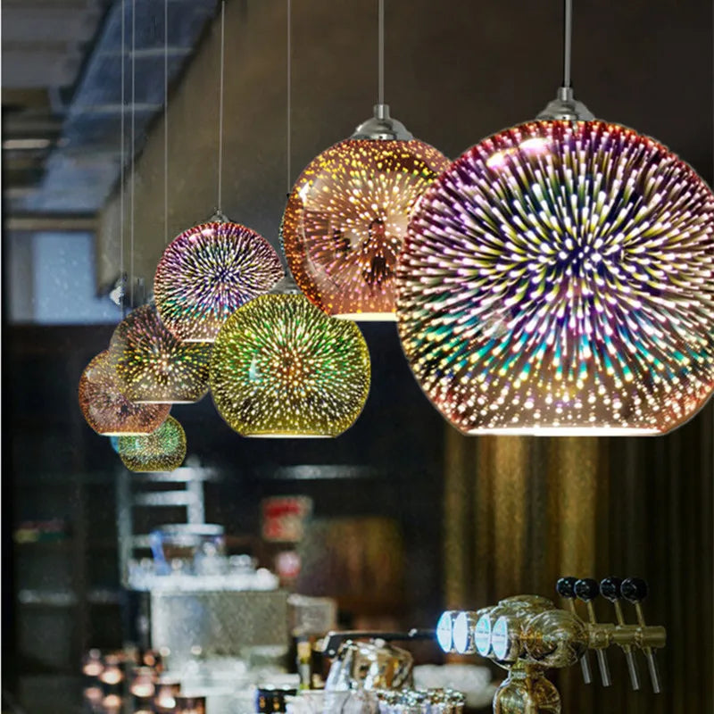 Modern LED Pendant Light Nordic Glass Ball Hanging Lighting Fixture Living Dining Kitchen Indoor Decoration Bar lighting Lamp