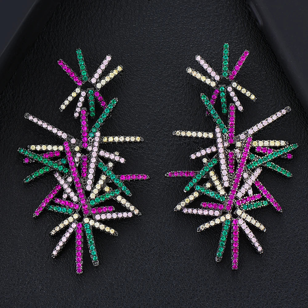 GODKI Luxury Sparkling Trendy Cubic Zirconia Wedding Party Drop Earring Fashion Jewelry for Women