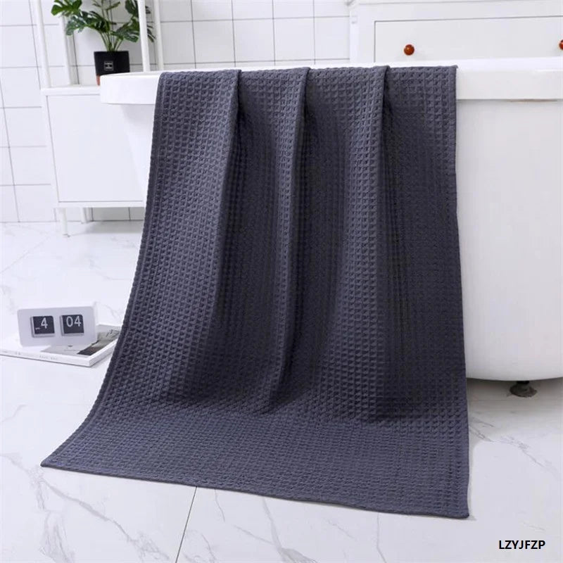 High Quality Cotton Waffle Bath Towels Soft Absorbent Walf Checks Face Hand Towel Household Adult Kids Bathroom Towel Sets