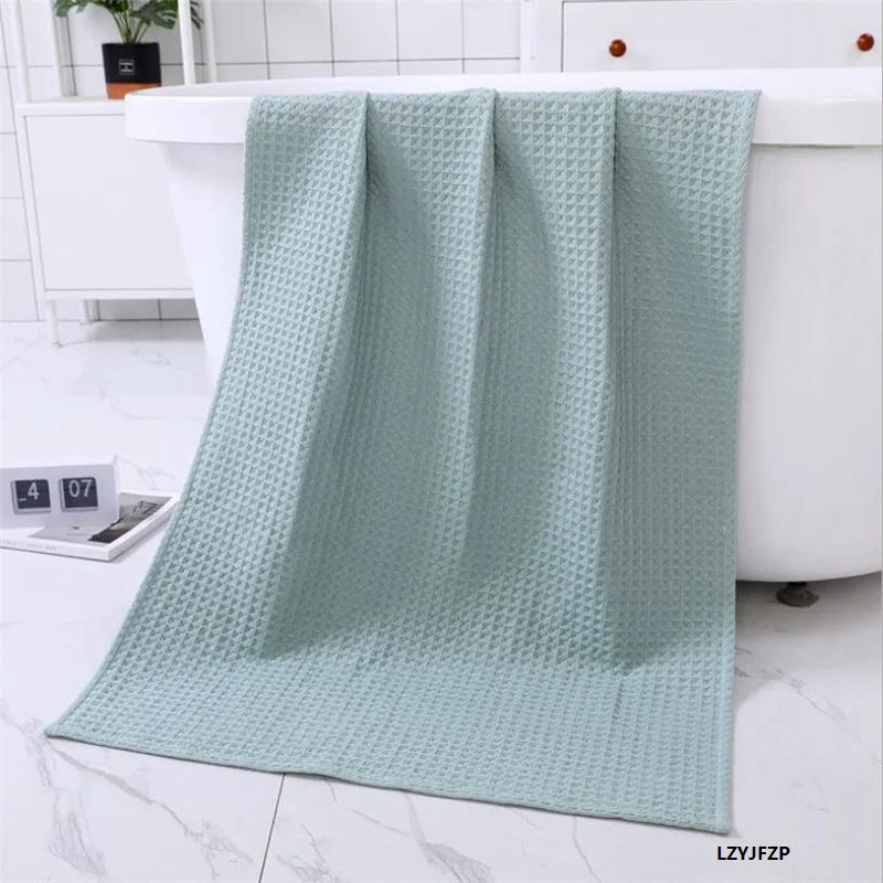 High Quality Cotton Waffle Bath Towels Soft Absorbent Walf Checks Face Hand Towel Household Adult Kids Bathroom Towel Sets