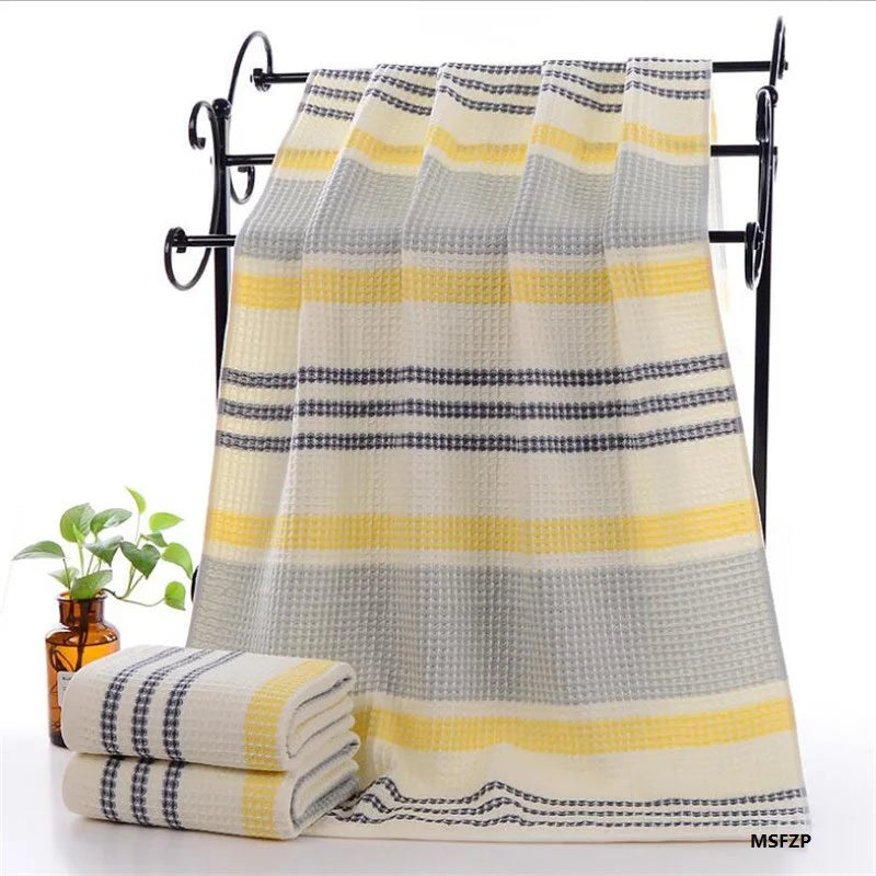 High Quality Cotton Waffle Bath Towels Soft Absorbent Walf Checks Face Hand Towel Household Adult Kids Bathroom Towel Sets