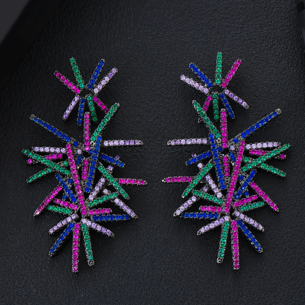 GODKI Luxury Sparkling Trendy Cubic Zirconia Wedding Party Drop Earring Fashion Jewelry for Women