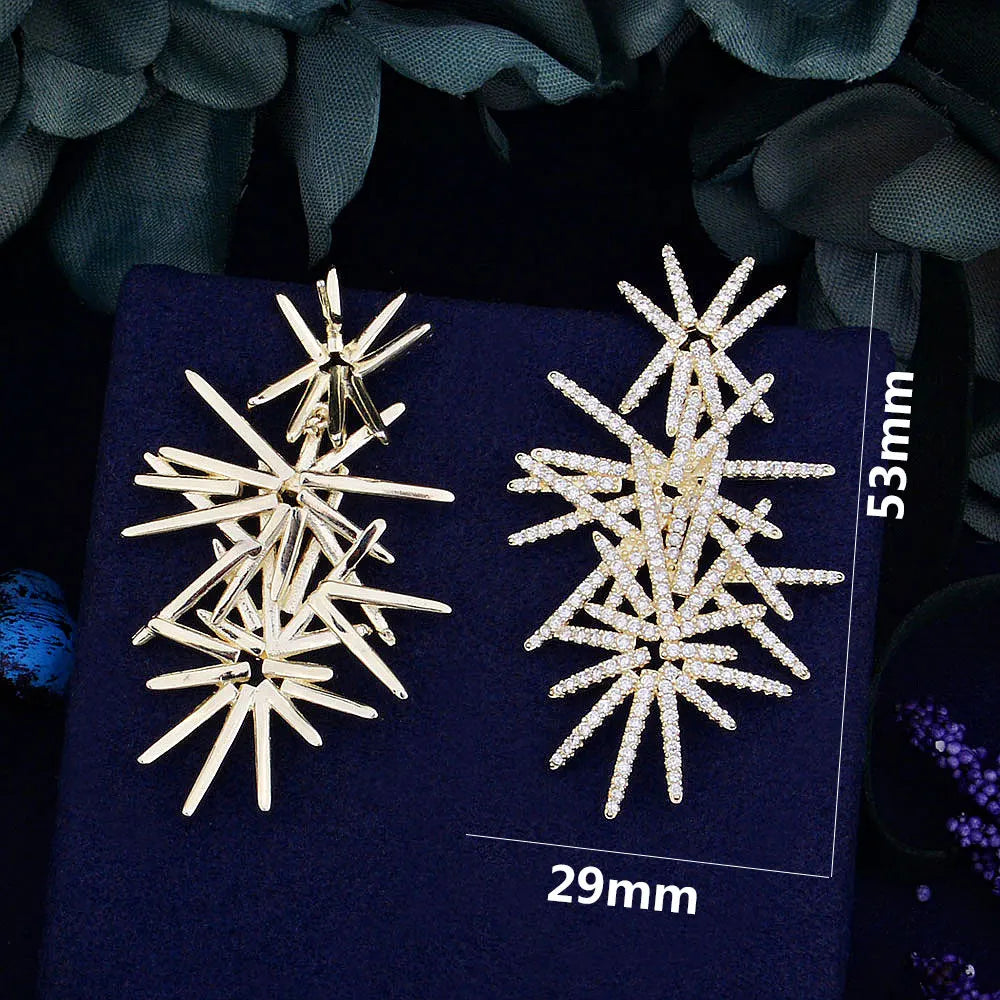 GODKI Luxury Sparkling Trendy Cubic Zirconia Wedding Party Drop Earring Fashion Jewelry for Women