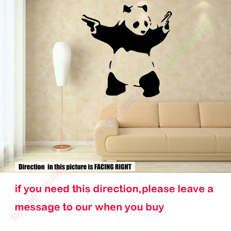 Banksy Panda Wall Stickers, Removable Wall Decal, DIY Home Decoration, Art Decor