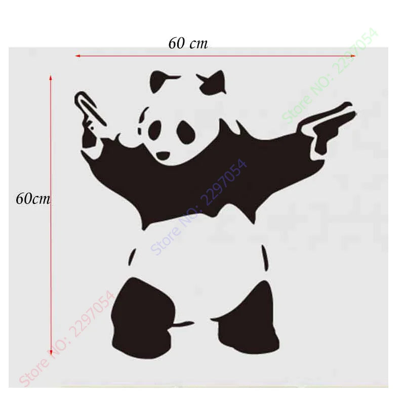 Banksy Panda Wall Stickers, Removable Wall Decal, DIY Home Decoration, Art Decor