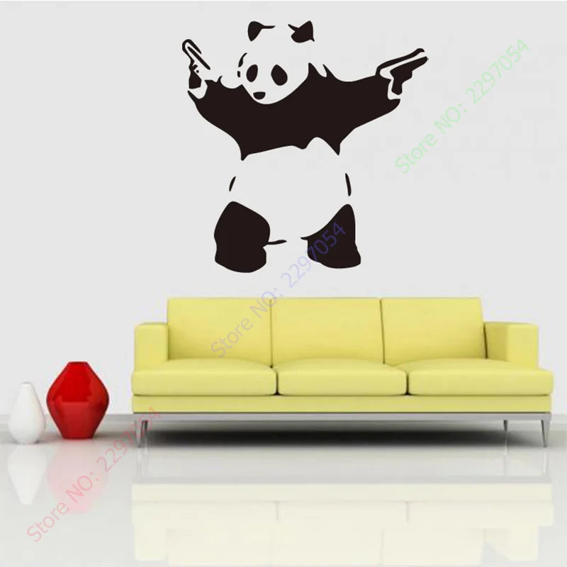 Banksy Panda Wall Stickers, Removable Wall Decal, DIY Home Decoration, Art Decor