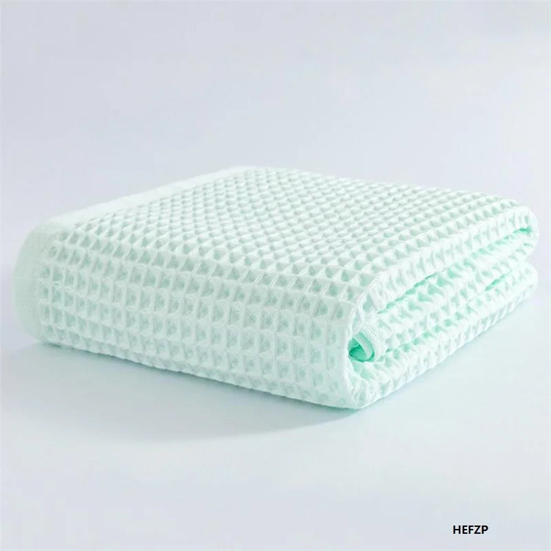 High Quality Cotton Waffle Bath Towels Soft Absorbent Walf Checks Face Hand Towel Household Adult Kids Bathroom Towel Sets