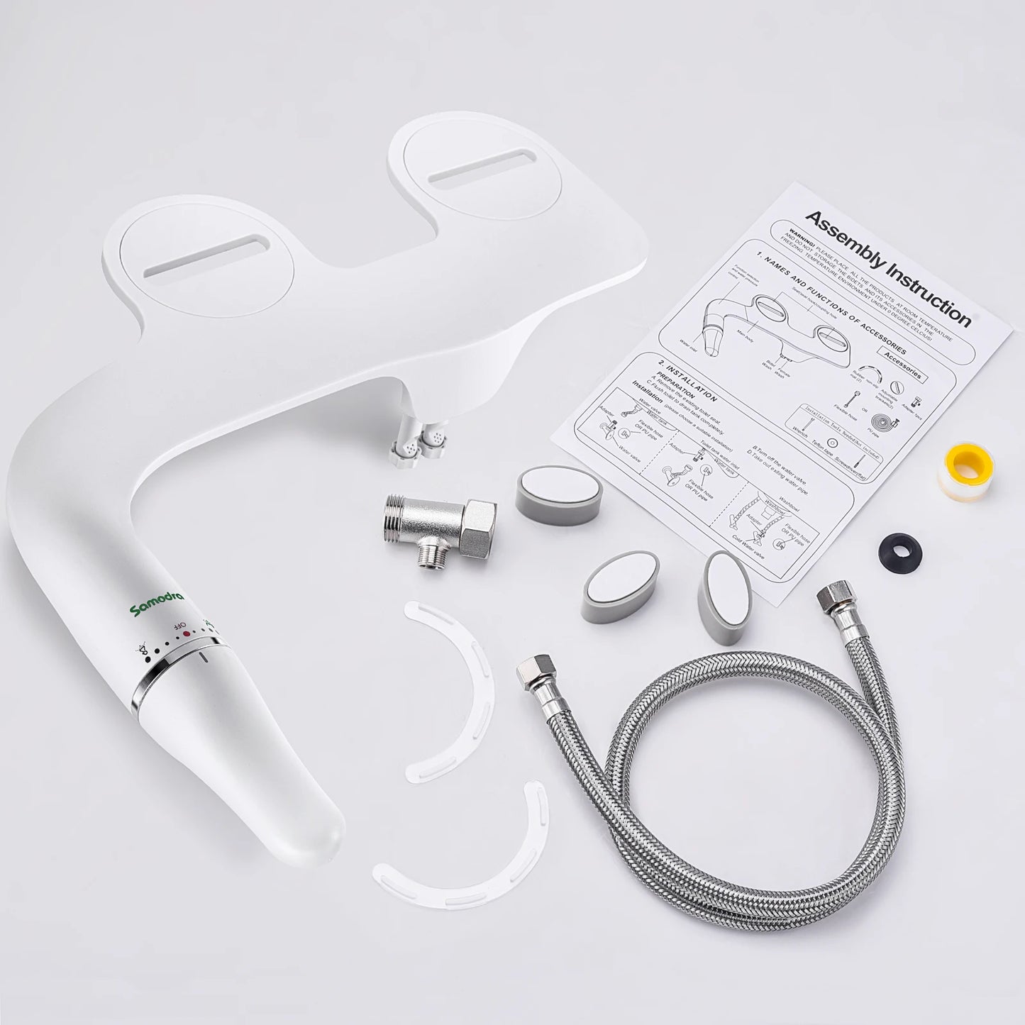 SAMODRA Slim Bidet Seat Attachment Adjustable Pressure