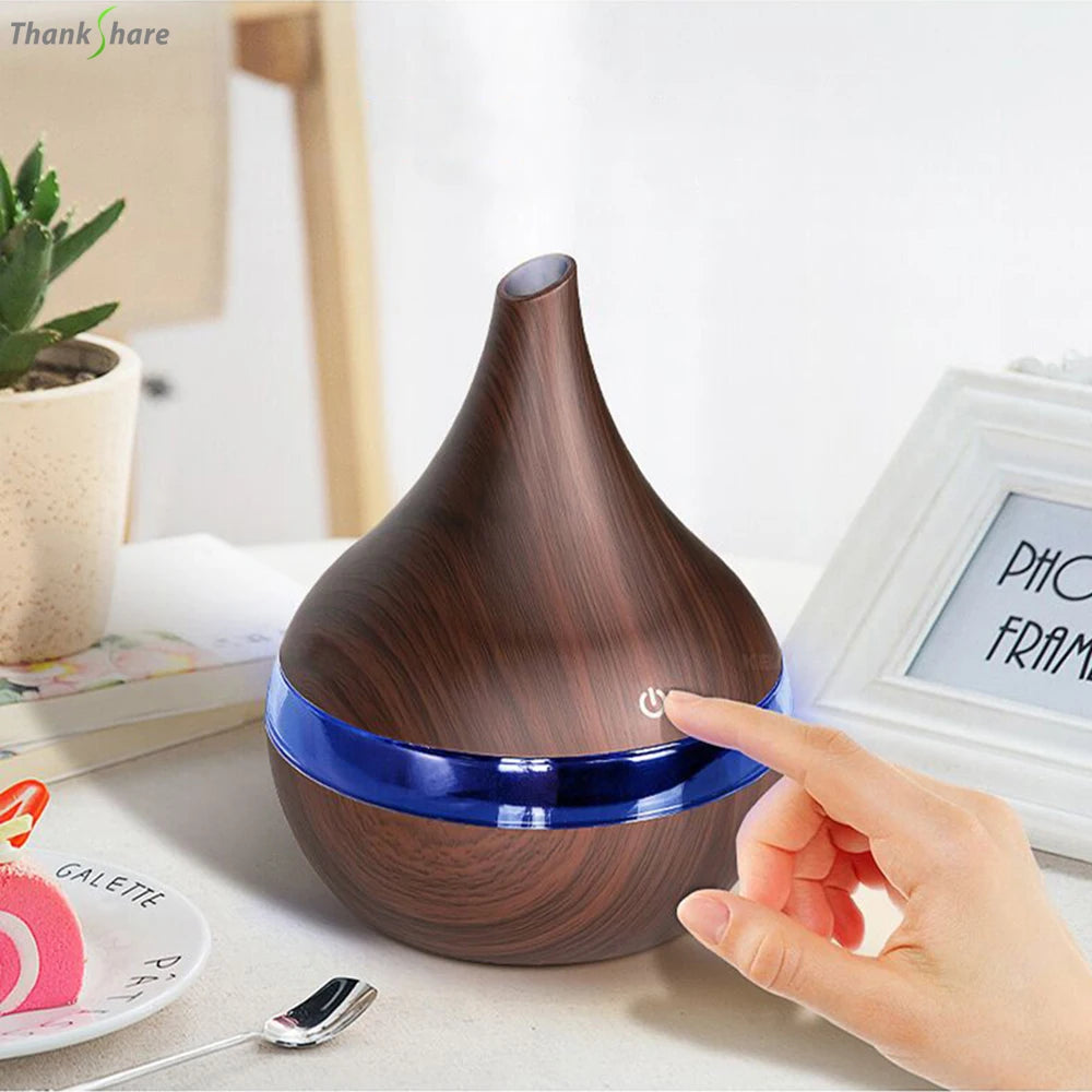 Thankshare Ultrasonic Wood Humidifier Aromatherapy Diffuser For Home