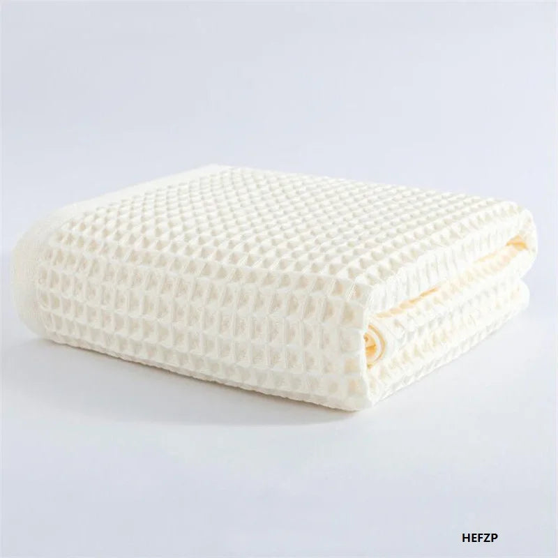 High Quality Cotton Waffle Bath Towels Soft Absorbent Walf Checks Face Hand Towel Household Adult Kids Bathroom Towel Sets