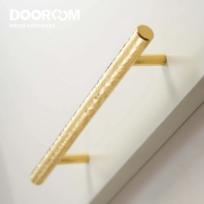 Dooroom Brass Hammered Furniture Handles Ball T Shaped And Long Pulls Cupboard Wardrobe Dresser Shoe Box Drawer Cabinet Knobs