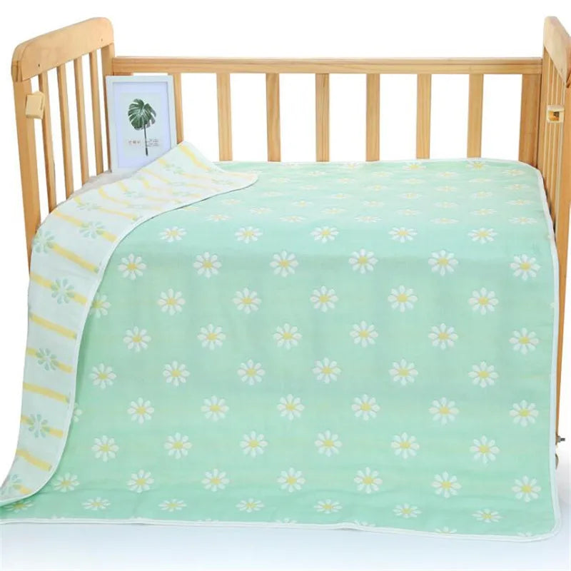 Muslin Baby Blankets Children 6 layers Gauze Cotton Soft Quilt Newborn Infant Swaddle Towel Kids Bath Towel 110*110cm