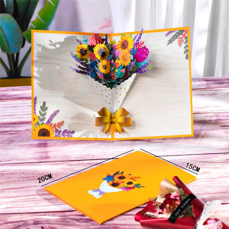Magic Ants Pop Up Flower Card Flora 3D Greeting Card