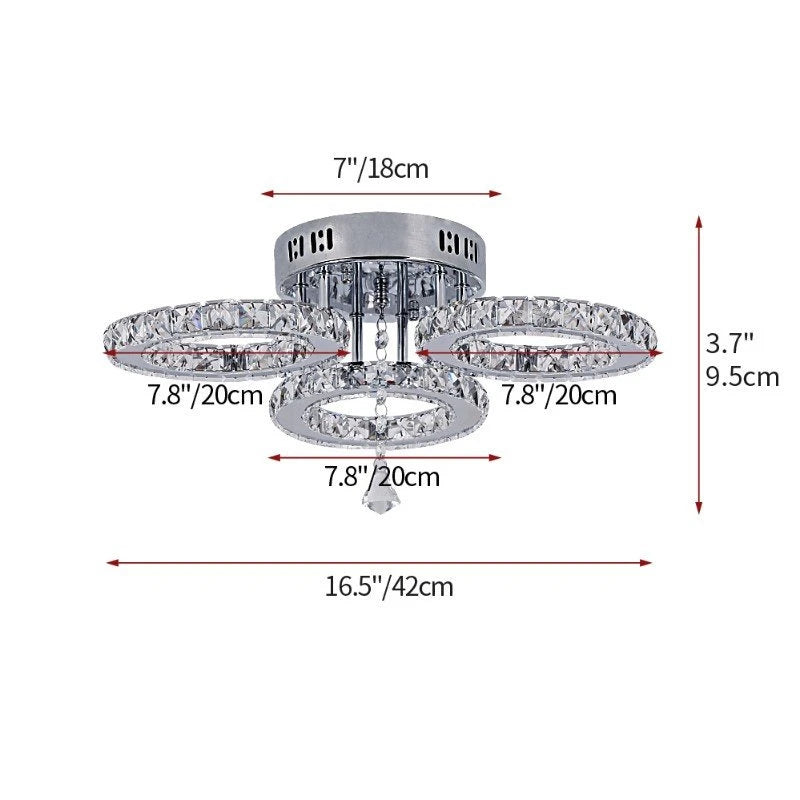 Modern Led Chandelier K9 Crystal Ceiling Lamp Fixture Bedroom Living Dining Room Pendant Light Lustres Home Decor Plafonnier Lum