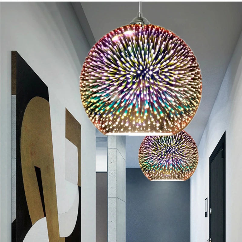 Modern LED Pendant Light Nordic Glass Ball Hanging Lighting Fixture Living Dining Kitchen Indoor Decoration Bar lighting Lamp