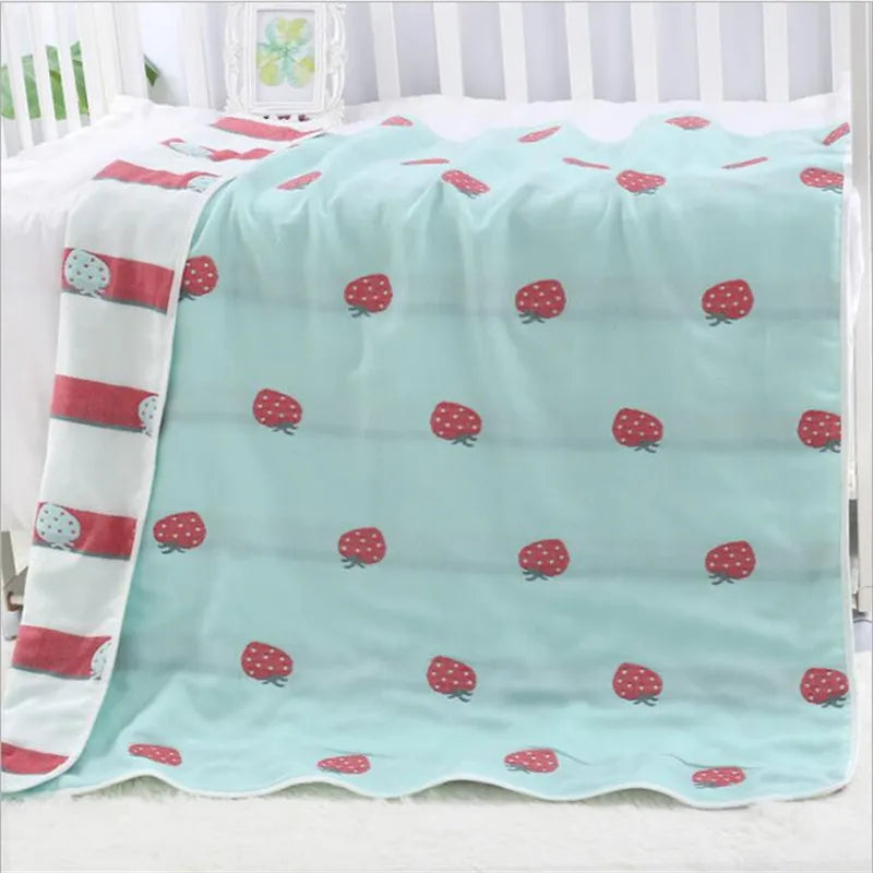 Muslin Baby Blankets Children 6 layers Gauze Cotton Soft Quilt Newborn Infant Swaddle Towel Kids Bath Towel 110*110cm