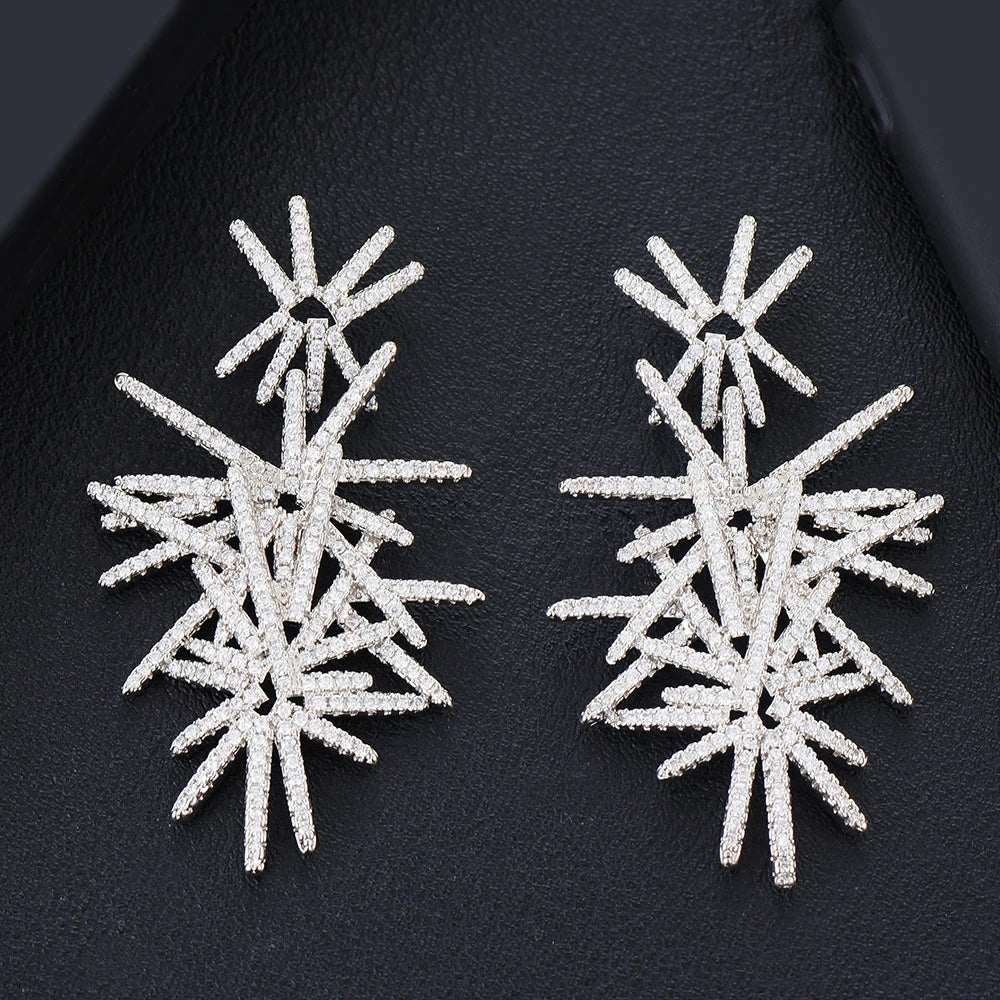 GODKI Luxury Sparkling Trendy Cubic Zirconia Wedding Party Drop Earring Fashion Jewelry for Women