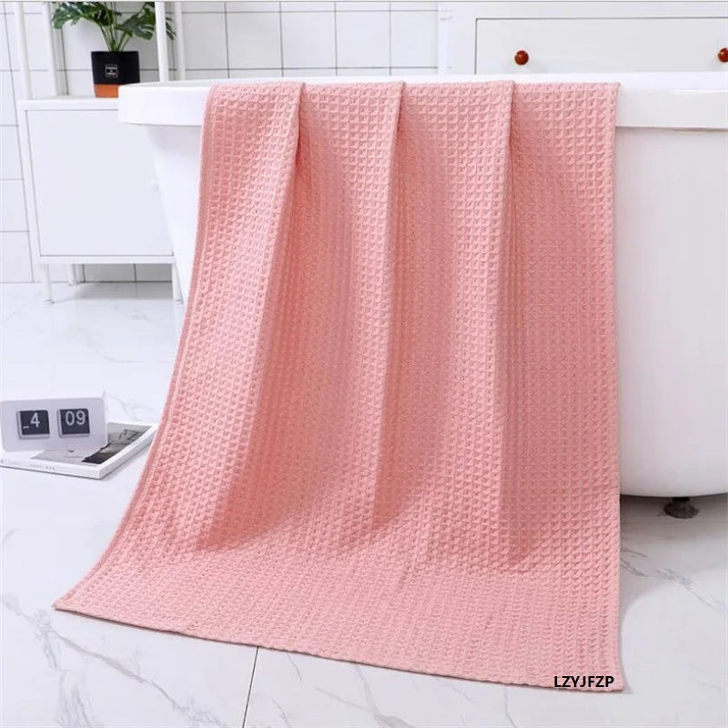 High Quality Cotton Waffle Bath Towels Soft Absorbent Walf Checks Face Hand Towel Household Adult Kids Bathroom Towel Sets