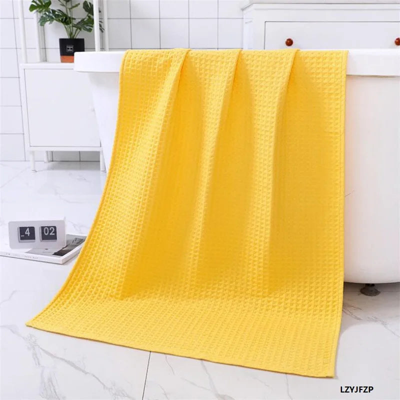 High Quality Cotton Waffle Bath Towels Soft Absorbent Walf Checks Face Hand Towel Household Adult Kids Bathroom Towel Sets