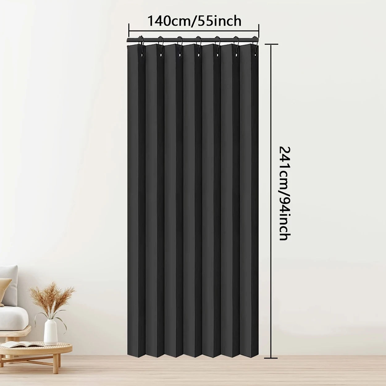 1Panel, Outdoor High-Temperature Shaped Crumpled Waterproof Curtains, Simple Modern Country Outdoor Waterproof Curtains for Outdoor Courtyard Balcony Swimming Pool Terrace Partition Decorative Windows
