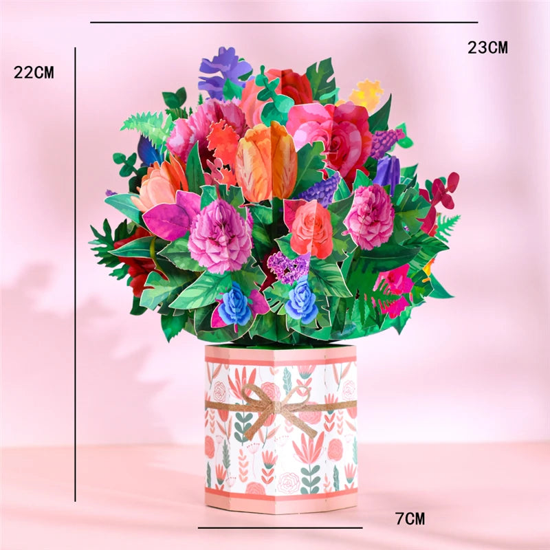 Magic Ants Pop Up Flower Card Flora 3D Greeting Card