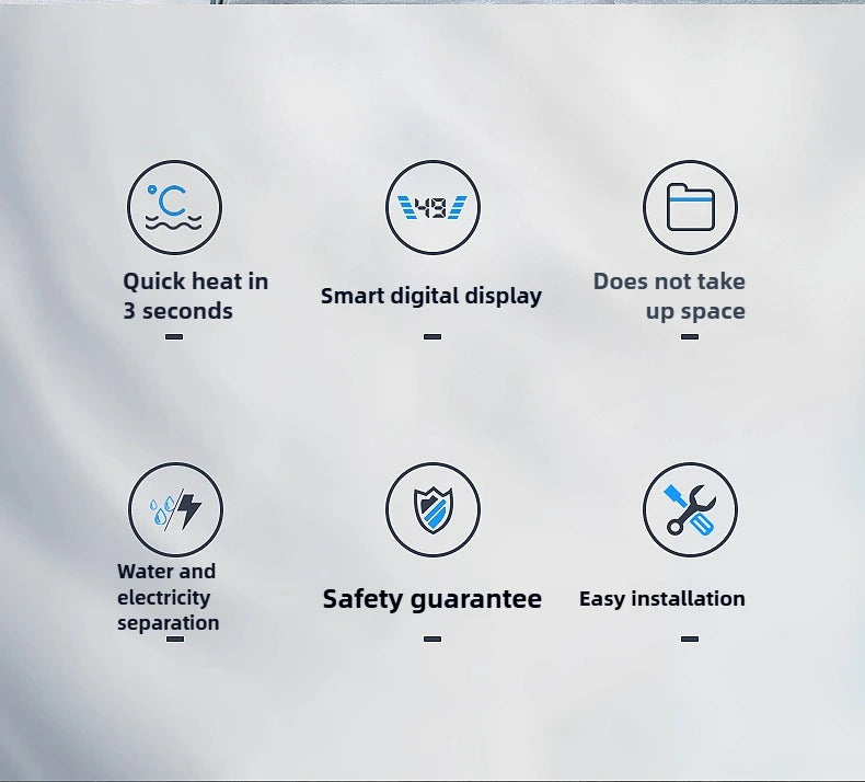 Essential Installation Accessories 110V-220V Instant Water Heater Digital Display