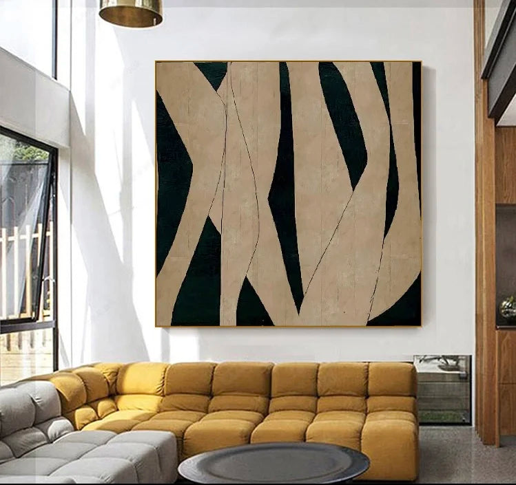 Custom Design White Beige 3D Textured Minimalist Handmade Wabi-Sabi Abstract Oil Painting for Home Hotel Office Wall Art Decor