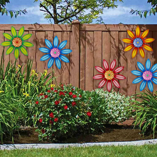 Sunflower Wall Art Decor: 6.5'' Metal Sunflower for Home Office, Garden, Patio, Wedding, Party, Fence, Wall Art, Wall Sculptures