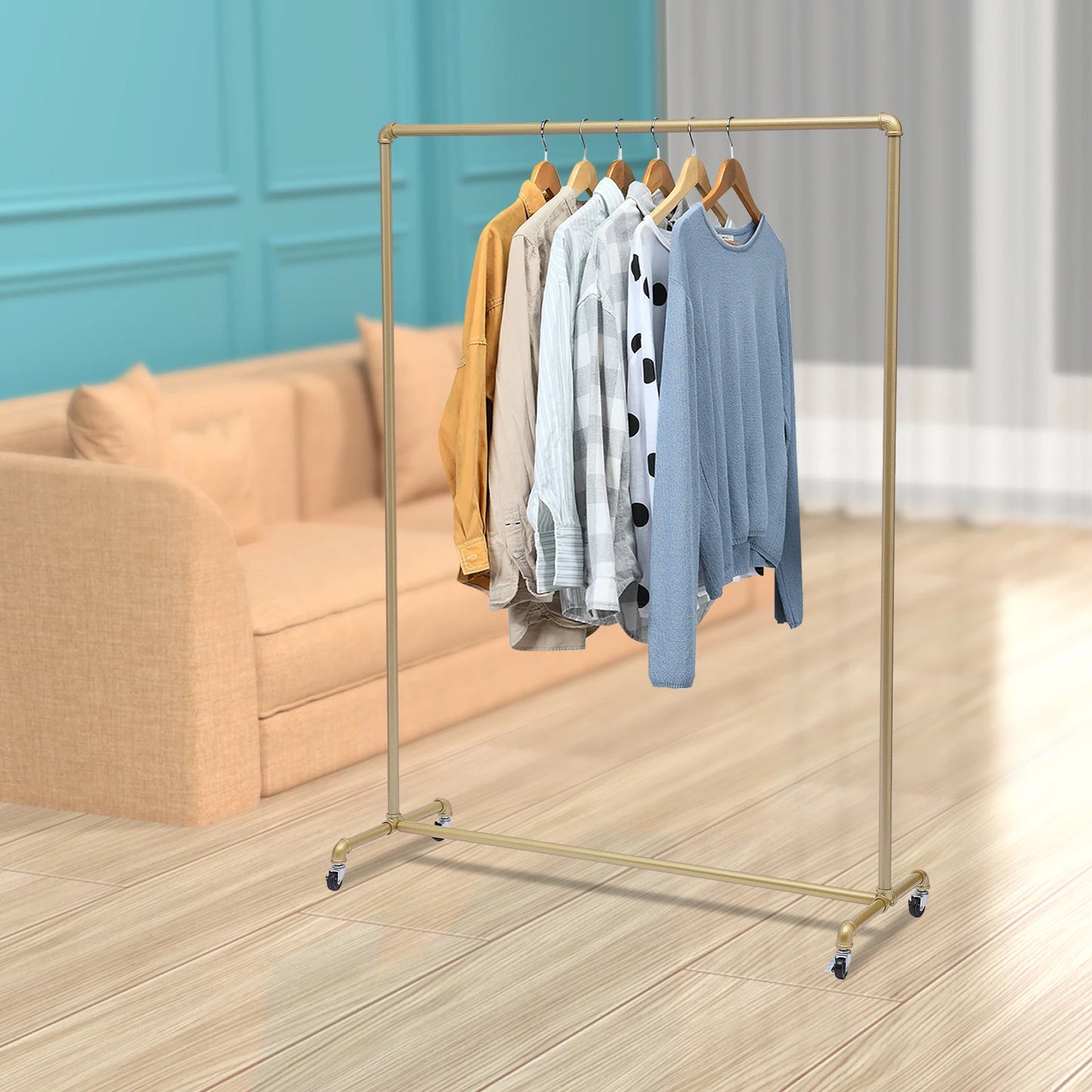Galvanized Pipe Coat Rack Free Standing for Hallways and Entryways