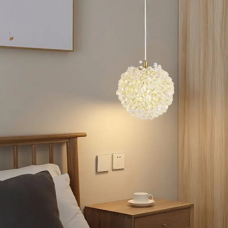 2024 New Luxury Bedside Crystal Chandelier High-end Warm Romantic Living Room Bedroom Aisle Ceiling Lamp Art Decor Light Fixture