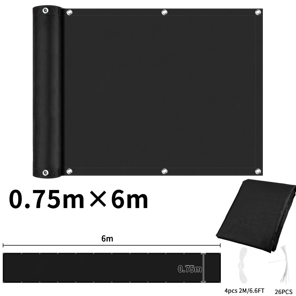 Balcony Privacy Screen Patio Fence Screen for Balcony Cover Waterproof Garden Sunshade Cloth with Grommets UV Protection Shelter