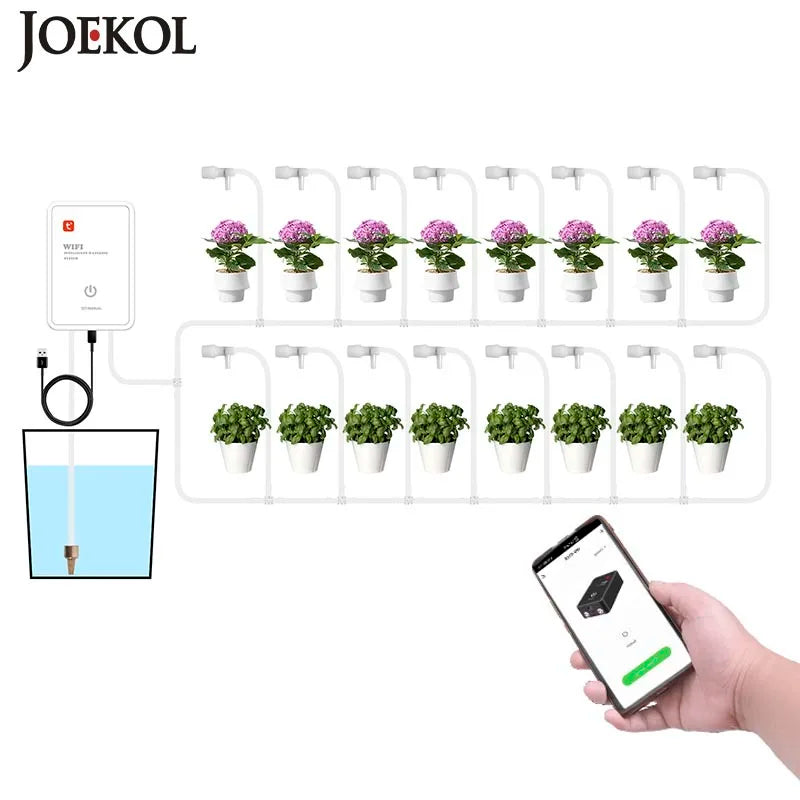 Tuya Smart Wifi Garden Control Watering Device Automatic Water Drip Irrigation Watering System Kit WIFI Mobile APP Control