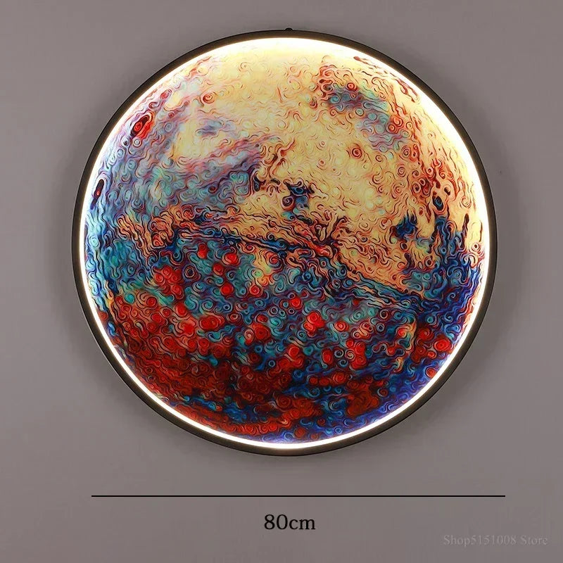 Nordic Designer Earth Mural LED Wall Lamps Living Room Bedroom Study Corridor Light Modern Courtyard Planet Art Decor Lighting