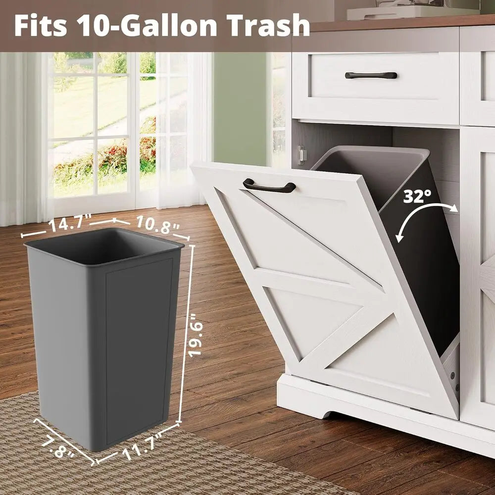 Ironck Farmhouse Kitchen Pantry Cabinet Microwave Stand