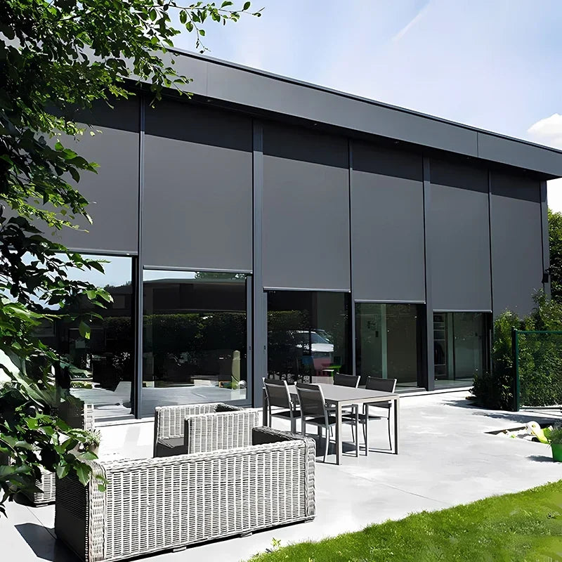 Outdoor Wind-Resistant Roller Awning: Rainproof Curtain for Courtyards & Terraces 3X33x3