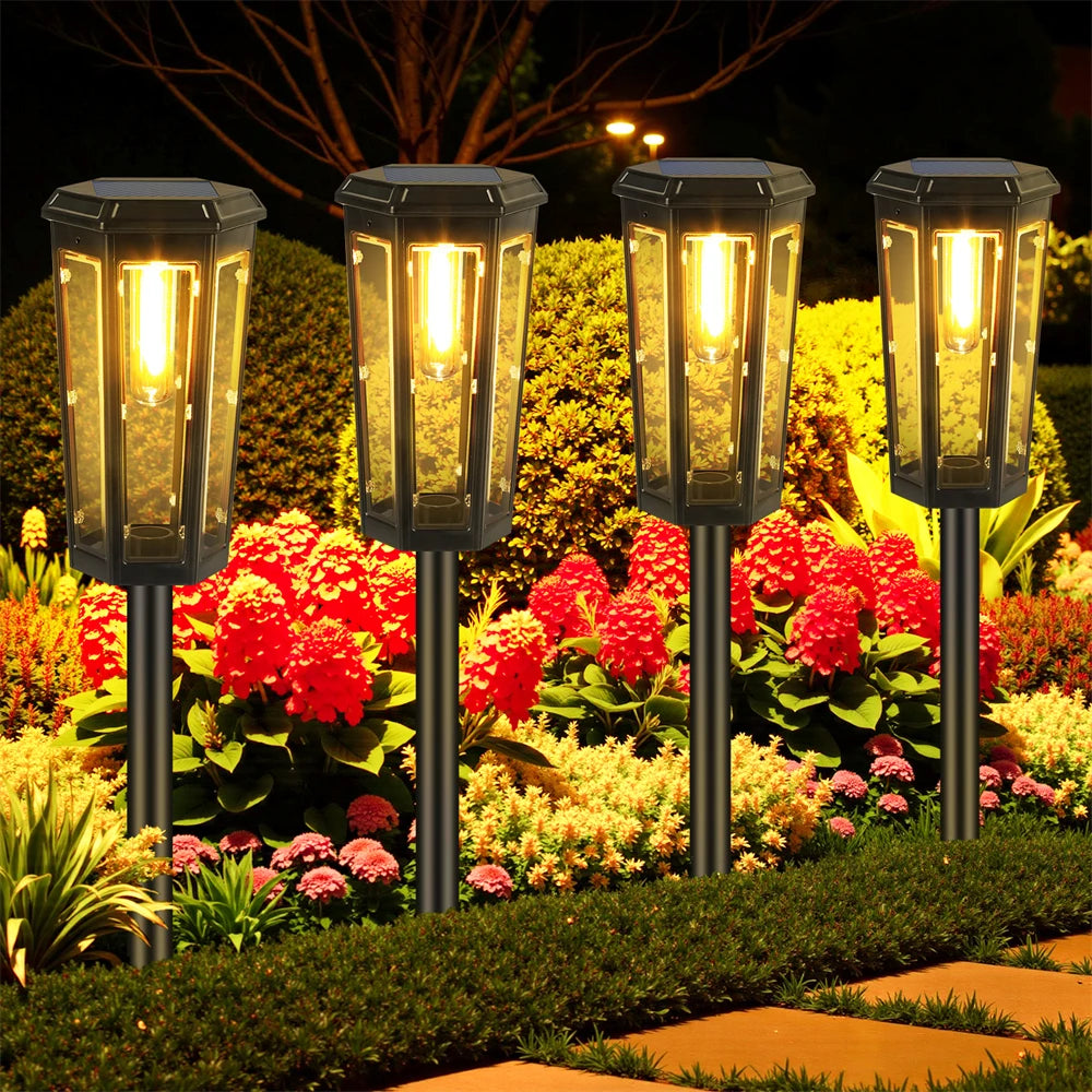 1/4/6 Pack Solar Pathway Lights Outdoor Solar Lights IP65 Waterproof Garden Lights Outdoor Landscape Lamps for Lawns Patio Yard