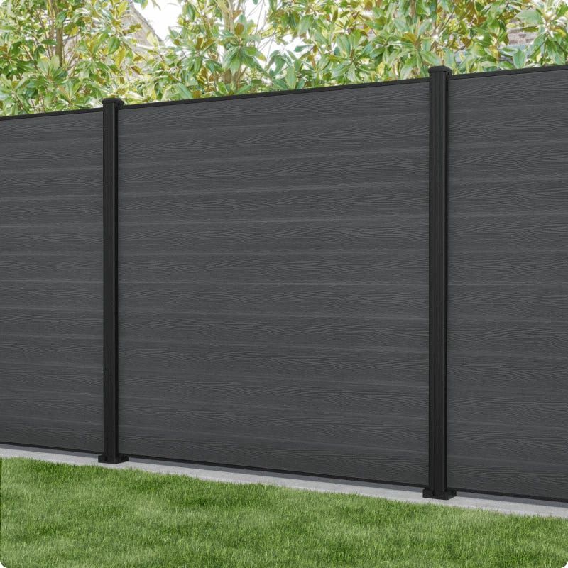 Popular Wood Plastic Composite Garden Fence Panel Aluminum Post Outdoor Decoration Privacy Slat Wall WPC Fence